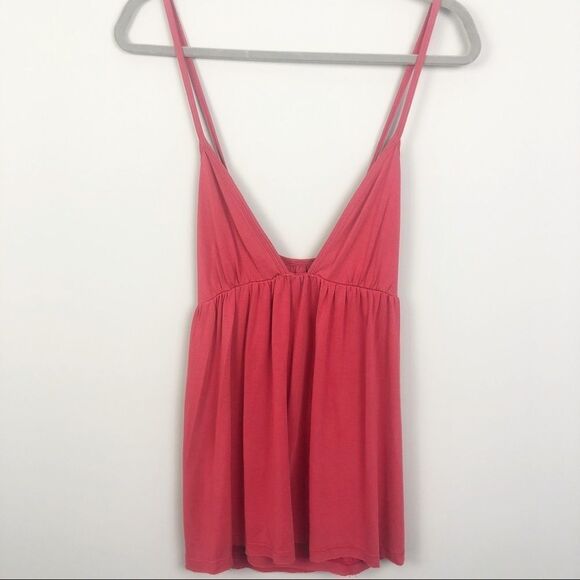 FREE PEOPLE | Deep Plunge V-Neck Red Cross Back Tank Top Women’s Size Large - Picture 1 of 7
